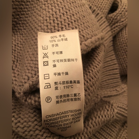 SOLD!! Burberry wool cashmere blend belted sweater cardigan L - Picture 11 of 12